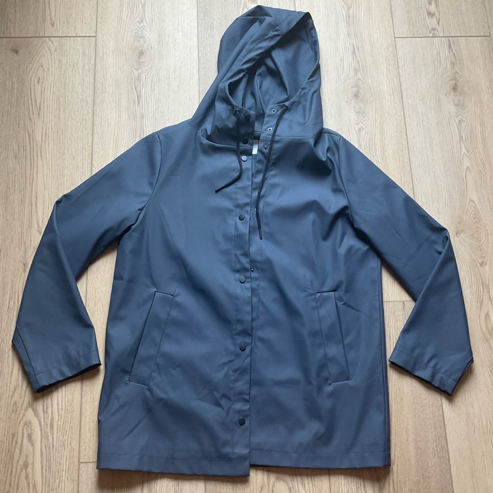 OAK + FORT Blue Raincoat with Hood